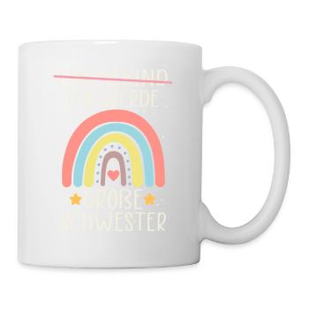Ich werde Große Schwester Regenbogen Babyfeier - Tasse - Weiß - Rechts