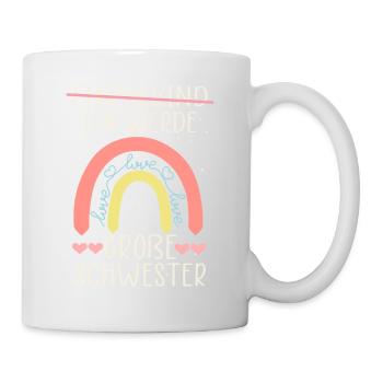 Ich werde Große Schwester Regenbogen Babyfeier - Tasse - Weiß - Rechts