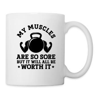 Muskelkater Gewichtstraining Fitnessstudio - Tasse - Weiß - Rechts