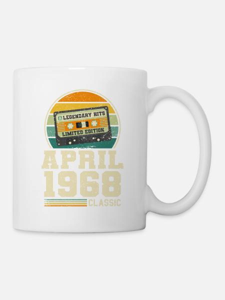 55th birthday April Born 1968 Gift idea - Mug - white