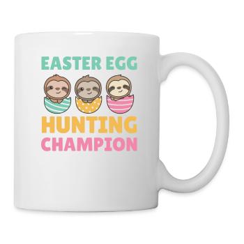 paresseux mignons à Pâques avec des œufs de Pâques paresseux - Mug blanc - blanc - Droite