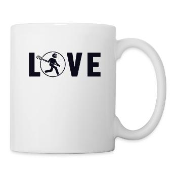 Lacrosse Love Intercrosse Lax Spieler Polocrosse - Tasse - Weiß - Rechts