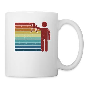 Retro Kröte Kaulquappe Laubfrosch Frosch Fänger - Tasse - Weiß - Rechts