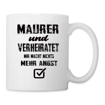 Maurer und Verheiratet - Tasse - Weiß - Rechts