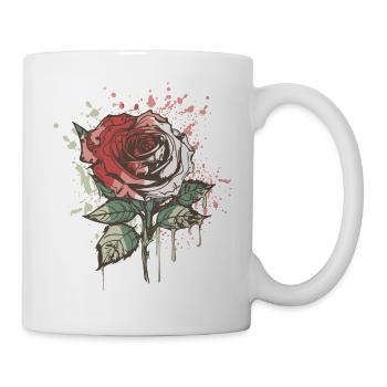 Rose rouge - Mug blanc - blanc - Droite