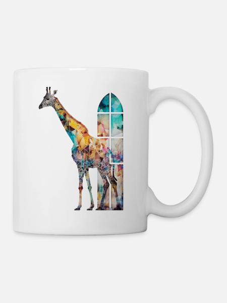 Giraffe Bunt Kirche Religion Geschenk Tier Afrika - Tasse - Weiß