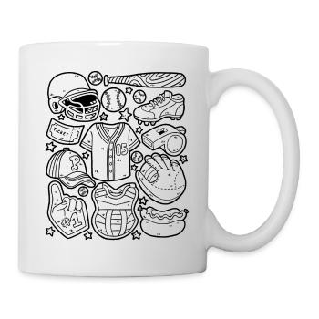 Baseball Doodles Home Run Pitcher Catcher - Mug - white - Right