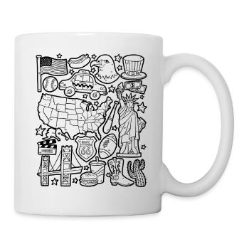 USA Doodles United States of America - Mug - white - Right