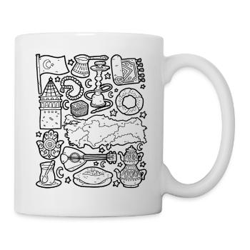 Turquie Doodles Istanbul Antalya Ankara Kebab - Mug blanc - blanc - Droite