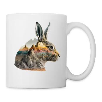 Rabbit Mountains Desert Nature Gift Art Rabbit - Mug - white - Right