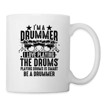 Je suis un batteur J’aime jouer de la batterie - Funny Dru - Mug blanc - blanc - Droite