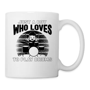 Juste un garçon qui aime jouer de la batterie - Joueur de batterie B - Mug blanc - blanc - Droite