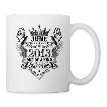 Geburtstag Juni 2013 geboren im Juni 2013 - Tasse - Weiß - Rechts
