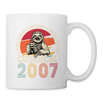 2007 Anniversaire vintage vintage paresseux cadeau - Mug blanc - blanc - Droite
