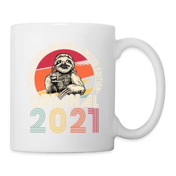 2021 Anniversaire vintage vintage cadeau paresseux - Mug blanc - blanc - Droite