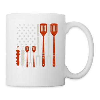 Patriotische US-Flagge BBQ-Ausrüstung Barbecue - Tasse - Weiß - Rechts