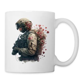 Soldat avec des fleurs - Mug blanc - blanc - Droite