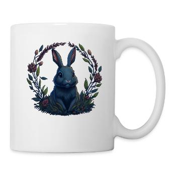 Rabbit with Easter eggs & spring flowers Easter - Mug - white - Right