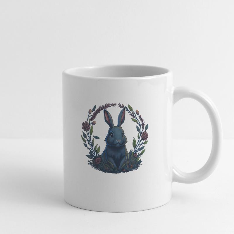 Rabbit with Easter eggs & spring flowers Easter Mug