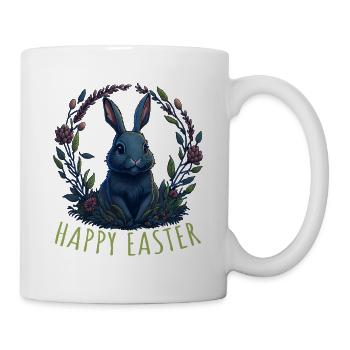 Rabbit with Easter eggs & spring flowers Easter - Mug - white - Right