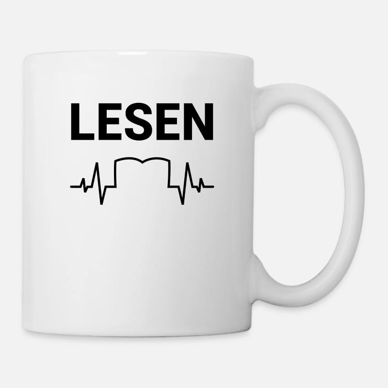 Lesen Buch Herzschlag - Tasse - Weiß