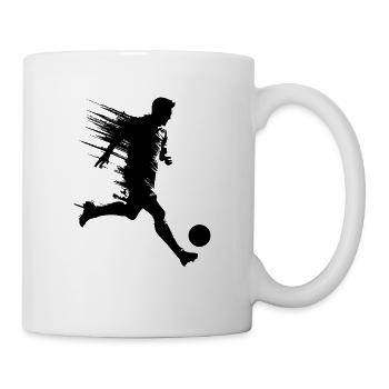 Silhouette de footballeur - Mug blanc - blanc - Droite