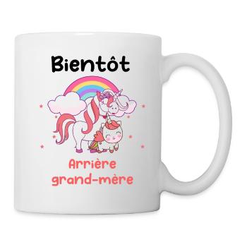 Bientôt arrière-grand-mère licorne grossesse - Mug blanc - blanc - Droite