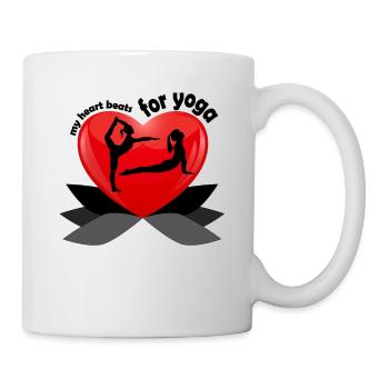 Danseuse de yoga en t-shirt yoga coeur desing namaste - Mug blanc - blanc - Droite
