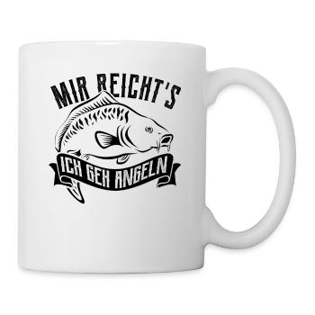 Mir reicht's ich geh angeln - Angler - Karpfen - Tasse - Weiß - Rechts