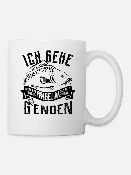 Angeln an Tagen die mit G enden - Angler - Karpfen - Tasse - Weiß