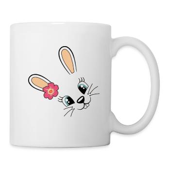 Lapin mignon lapin Pâques lapin Fleur mignonne - Mug blanc - blanc - Droite