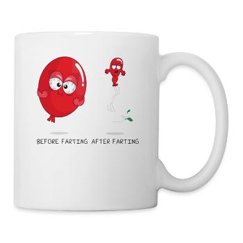 Laughter, balloon farts, lets the air out - Mug - white - Right