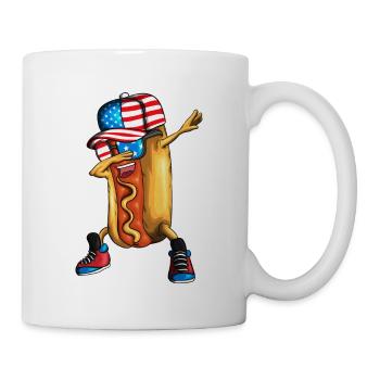 Drôle de hot-dog dabbing restauration rapide cuisine - Mug blanc - blanc - Droite