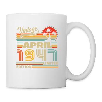 Vintage Nées En Avril 1947 Cadeau D'anniversaire - Mug blanc - blanc - Droite