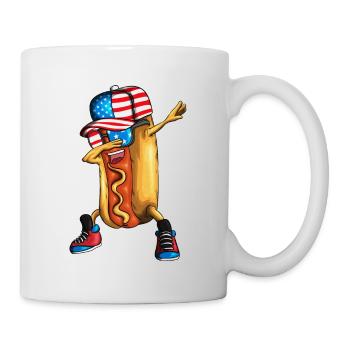 Drôle de hot-dog dabbing restauration rapide cuisine - Mug blanc - blanc - Droite