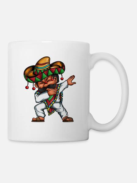 Danse mexicaine Mexique Dabbing Pocho Sobrero - Mug blanc - blanc