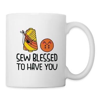 Button Thread Sibling Goals Big Brother Sister Pun - Mug - white - Right