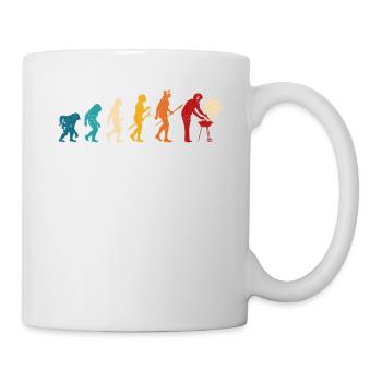 Grillen Evolution des Menschen BBQ Grill Barbeque - Tasse - Weiß - Rechts