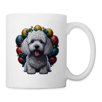 Beau caniche chien Pâques printemps caniche - Mug blanc - blanc - Droite