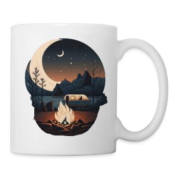 Camping près du feu de camp et au clair de lune - Mug blanc - blanc - Droite