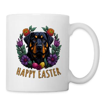 Beau chien Rottweiler Pâques Printemps Happy - Mug blanc - blanc - Droite
