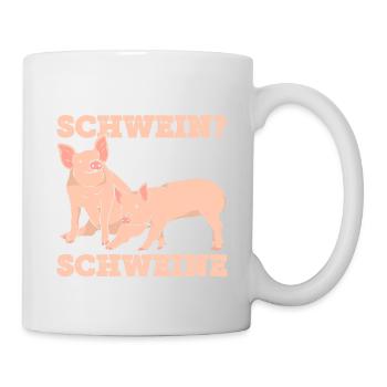 Was ist besser als ein Schwein? Zwei Schweine - Tasse - Weiß - Rechts