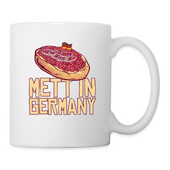 Mett in Germany Mett Brötchen Geschenk - Tasse - Weiß - Rechts
