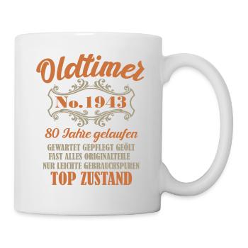 80 Geburtstag Oldtimer 1943 - Tasse - Weiß - Rechts