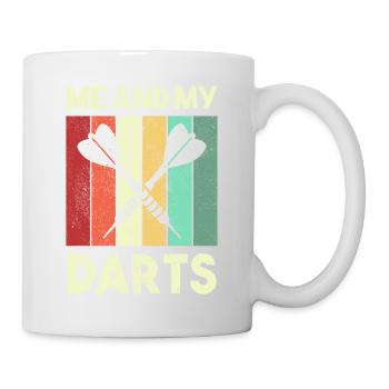 Darts Sport Verein, Dartscheibe, Pfeil Sport Dart - Tasse - Weiß - Rechts