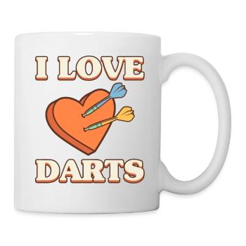 Darts Sport Verein, Dartscheibe, Pfeil Sport Dart - Tasse - Weiß - Rechts