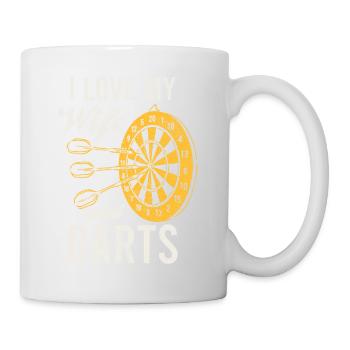 Darts Sport Verein, Dartscheibe, Pfeil Sport Dart - Tasse - Weiß - Rechts