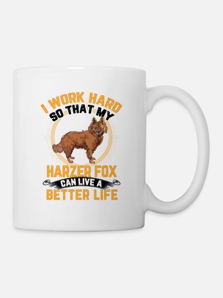 Harzer Fuchs arbeite hart altdeutscher Hütefuchs - Tasse - Weiß