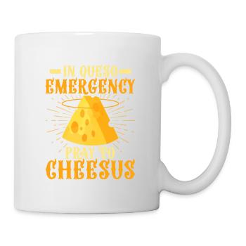 In Queso Emergency Pray To Cheesus Nacho Cinco De - Mug - white - Right