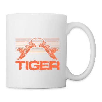 Was ist besser als ein Tiger? Zwei Tiger - Tasse - Weiß - Rechts